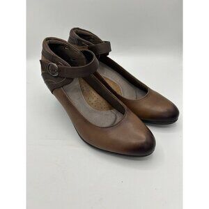 Earth Origins Women’s Brown Leather Mary Jane Pumps Size 9 B
